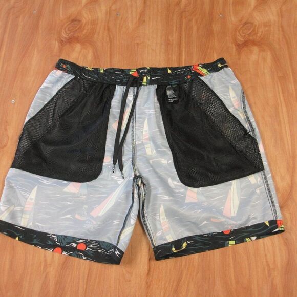 KAVU Sound Shorts Sail Away Night Men Sz XXL Elastic Waist Mesh Pockets Drawcord - Picture 7 of 11